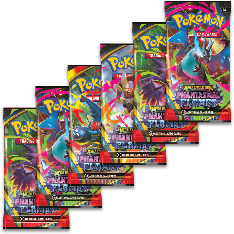 Pokemon TCG Mega Evolution Phantasmal Flames Booster Bundle (6 Packs)