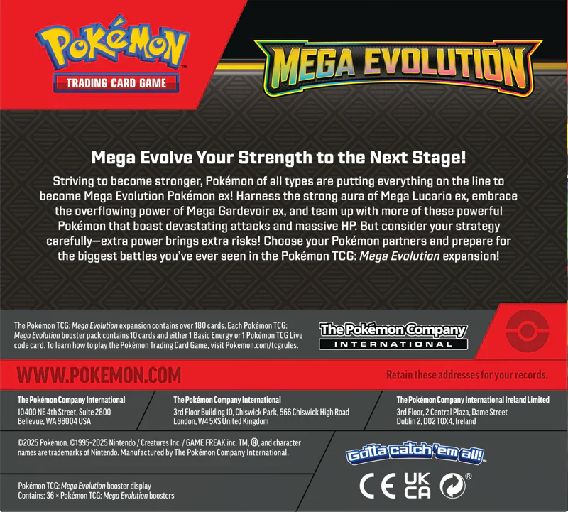 Pokemon TCG Mega Evolution Booster Box (36 Packs)