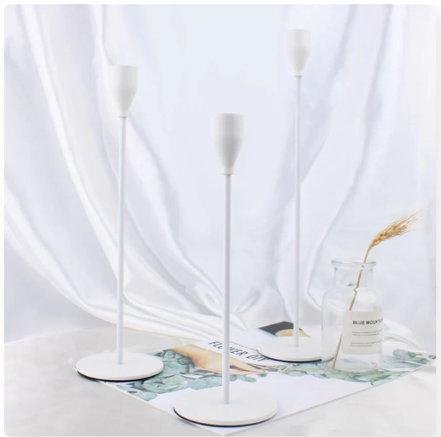 3-Piece Metal Candlestick Set